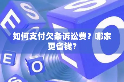 如何支付欠条诉讼费？哪家更省钱？